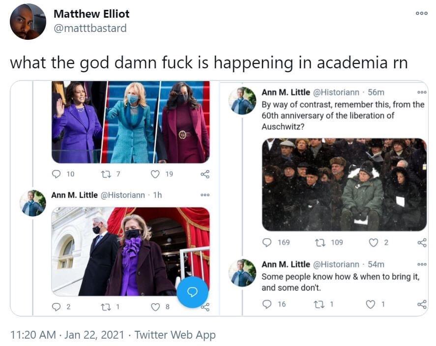 jcockrum92's tweet photo. @ColoradoStateU  is it normal to have a racist and bigot in your history department? @Historiann  has made numerous remarks on her public facing Twitter about her feeling towards Trans women (that they aren’t women)  her comments about Senator Sanders  are appalling. #CSU #TERFs https://t.co/OzosAYwFO9