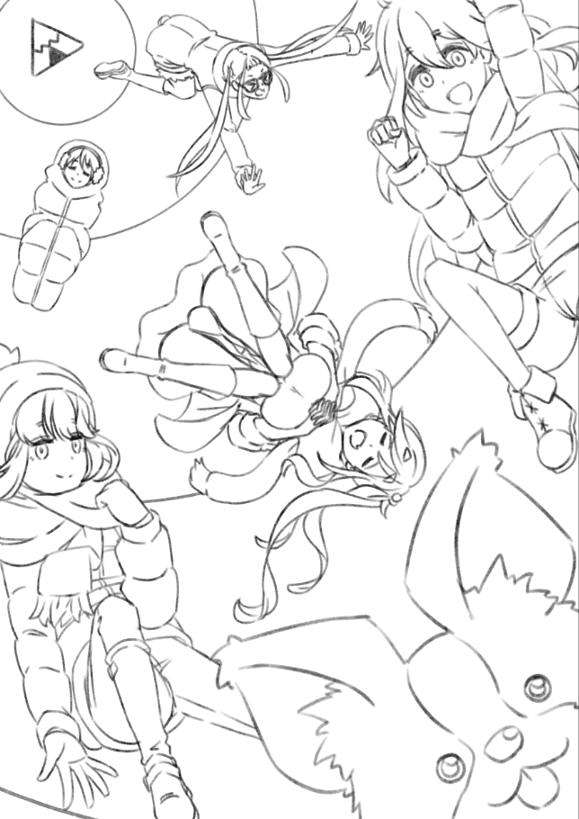 sketch is done! really excited to get this done ☺️☺️☺️#ゆるキャン 