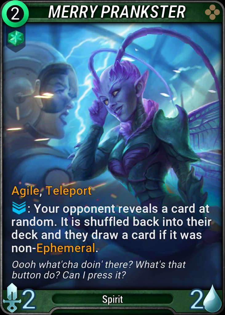 Happy (merry?!) to reveal this cheeky little <a href="/mythgardgame/">Mythgard</a> card from The Winter War expansion. Check out the gameplay trailer at:  youtu.be/VUGcfSgwwSs 

I've supported Mythgard since Oct 2018, and I'm stoked they still show me love even though my game time has decreased ❤