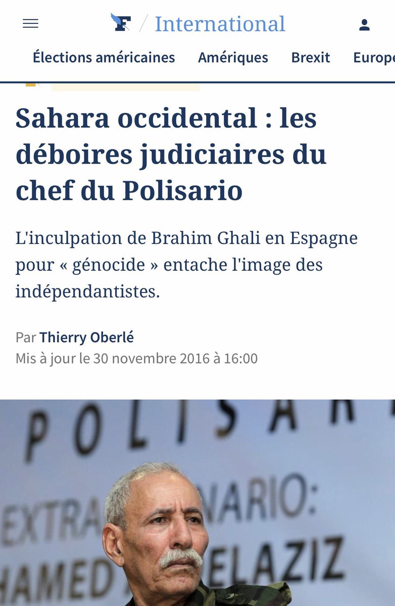  — « Des dirigeants Sahraouis appellent à une reprise du combat » : VRAIC’est même le chef du polisario Brahim Ghali qui lance cet appel. Pourquoi ne pas le nommer explicitement ? Pourquoi ne pas préciser qu’il est poursuivi par la justice pour génocide et crime de guerre ?
