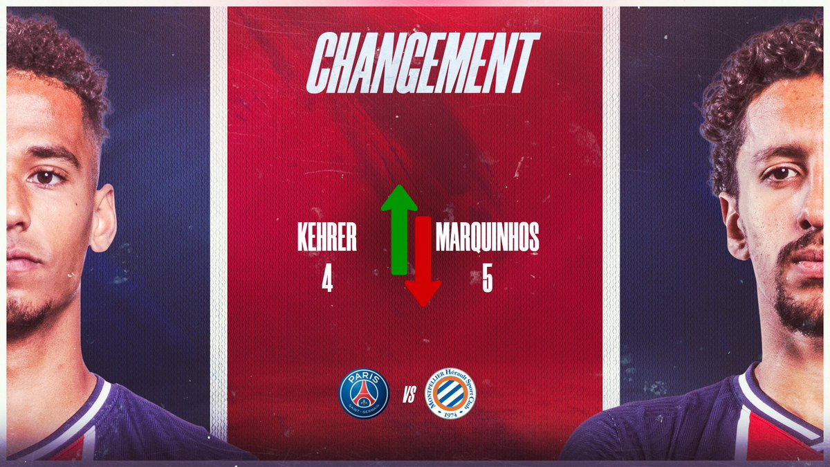 🔄52' Nouveau changement avec la sortie de <a href="/marquinhos_m5/">Marcos Aoás Corrêa</a>, remplacé par <a href="/KehrerThilo/">Thilo Kehrer</a>. (1-0)

#PSGMHSC