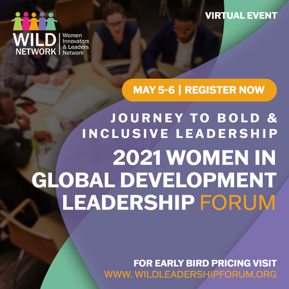 millersocent's tweet photo. Are you looking to become a stronger leader, and build a company culture of inclusive leadership? Join the 2021 Women in Global Development Leadership Forum on May 5th & 6th.
Click the link to register now: https://t.co/LZcNA1rFme #BeWILD2021 #WILDNetwork @helmshart https://t.co/0xetA4afaQ