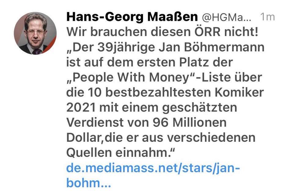 Schlapphut ab! Der ehemalige Chef des deutschen Inlandsgeheimdienstes @BfV_Bund stellt seine Medienkompetenz und OSINT-Recherchefähigkeiten unter Beweis. 

(Tweet gelöscht, danke für den Screenshot @DirkLaabs)