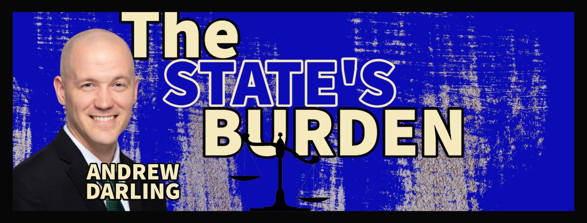 thestatesburden's tweet image. Welcome to the new project from @DarlingLaw! 

It's called @thestatesburden podcast!

We will discuss the elements of crimes and "The State's Burden" in a criminal case for a jury to find a defendant guilty. New episodes will be released weekly, starting next week!

#podcast