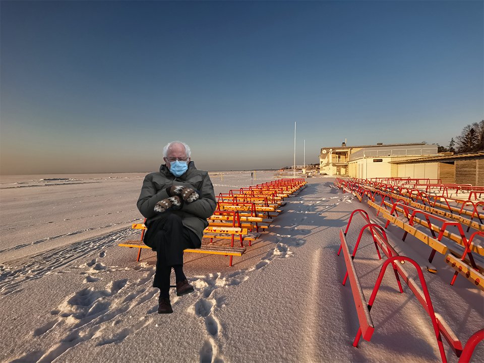 #BernieSanders in Pärnu beach. #visitparnu #visitestonia #SandersMeme