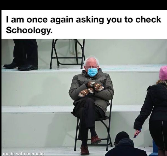 WEA39Unite's tweet photo. Can't get enough of these. #berniesandersmeme #berniememes #berniemittens #schoologymemes #inaugurationmemes #teachinginapandemic #distancelearning #remotelearning #teachermemes #teacherjokes #teacherhumor #teacherlife #schoology https://t.co/WnZxFeHgB8