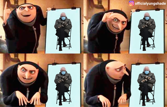 YungDollaShade's tweet photo. Dank Bernie on chair memes I made part 5 #Berniememes #berniesanders #berniesmittens #berniememe #bernie #inaguration2021 #InaugurationDay #inaguration https://t.co/95wl1VLH7E