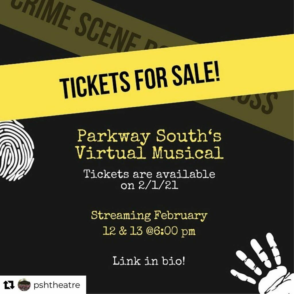 PatriotPride76's tweet photo. Repost from @pshtheatre
•
Tickets for Parkway South’s very first VIRTUAL MUSICAL go one sale 2/1! The show will be streamed  2/12 and 2/13 at 6:00 pm. Support our hard work by buying tickets at the link in our bio... Can’t wait to see you all there 👀… https://t.co/GyOXe4XnMr https://t.co/8MKblCW5x5
