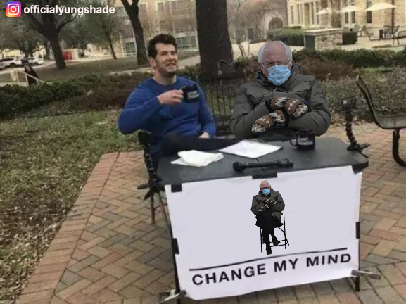YungDollaShade's tweet photo. Dank Bernie on chair memes I made part 3 #Berniememes #berniesanders #berniesmittens #berniememe #bernie #inaguration2021 #InaugurationDay #inaguration https://t.co/tIlmLPoRXz