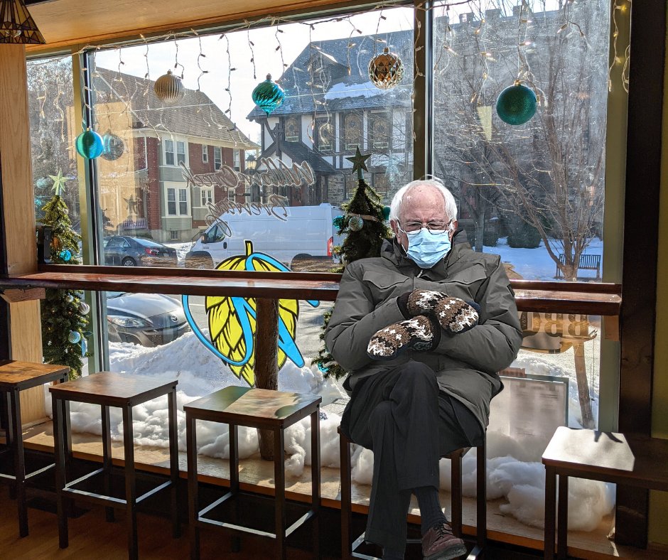 "I know a thing or two about things from New England. And Willow Creek's Ugly Dog NEIPA is about as Vermont as these gloves." - Bernie Sanders

Open until 11 tonight. 2-11 tomorrow. 11-4 on Sunday.