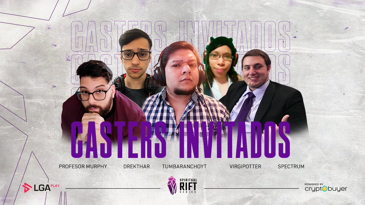 No hay buen torneo, sin buenos #casters 👀

Llegó el momento de presentarles a los que transmitirán su emoción en cada jugada de la #SRS:

🎙<a href="/ProfesorMurphy/">Profesor Murphy</a>
🎙<a href="/TumbaranchoYT/">FS TumbaRanchoYT</a>
🎙<a href="/drekthar29/">DrekThar</a>
🎙<a href="/SpectruMTVz/">FS SpectruM</a>
🎙<a href="/VirgiPotter/">Virgipotter #Caster</a>

Patrocina: <a href="/Cryptobuyer/">Cryptobuyer</a>

#LeagueOfLegends #LoL #Venezuela