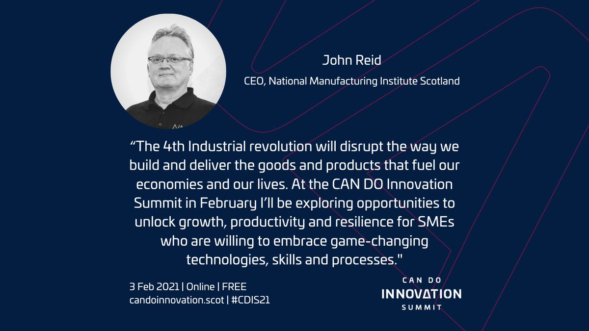 CANDOsummit's tweet photo. At the the CAN DO Innovation Summit, John Reid CEO of @NMIS_group will discuss the challenges the manufacturing industry has faced in the past year & the role #AdvancedManufacturingTechnologies play in building resilienceπ©βοΈ
Sign up FREE: https://t.co/mcrAcHEKFi
3 FEB 21|Online https://t.co/TpYVwbVzgH