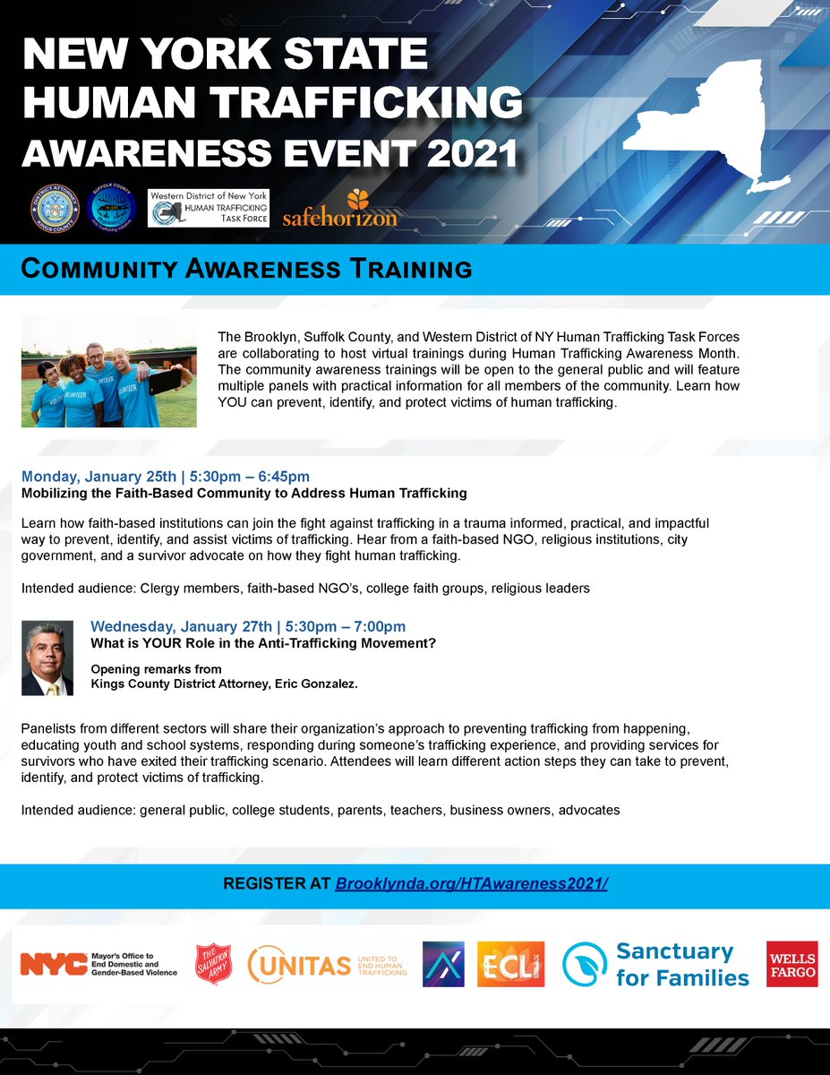 Human trafficking doesn't just happen in other countries. 

It’s happening in our own backyard— and we can all do something about it. 

Join us next week as we educate communities across New York about how to identify and report this heinous crime. bit.ly/3iEZRzP