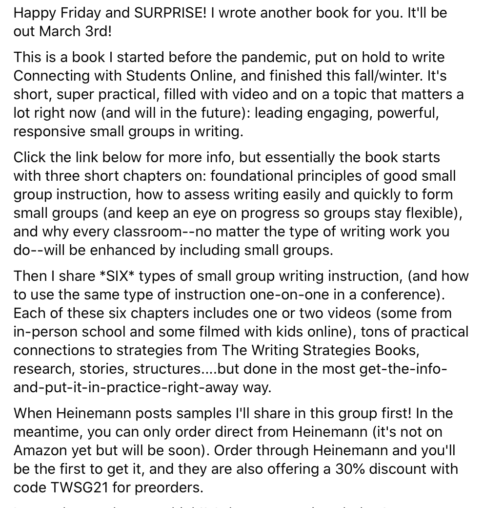 SURPRISE! I wrote a new book and it'll be out soon!! heinemann.com/products/e1323…