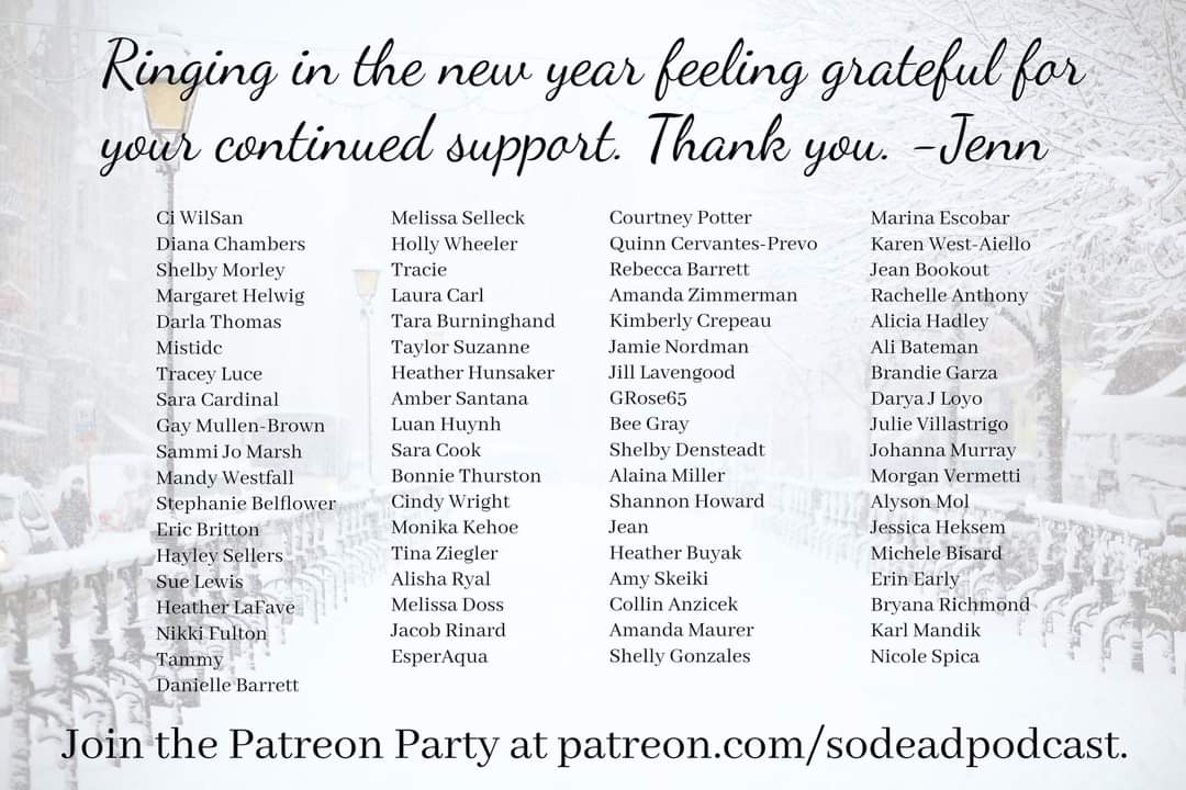 PATRONS! Thank you. You're amazing.