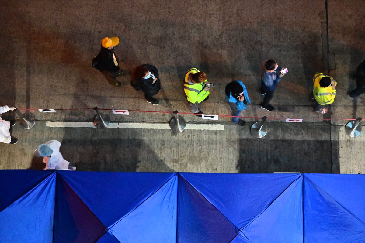 The test has started and residents now queuing up