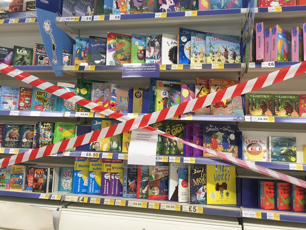 Carolyn_J_'s tweet image. I remain disappointed that children’s books are deemed as ‘not essential’ during a period of lockdown when schools are closed. This, from my local supermarket today.
