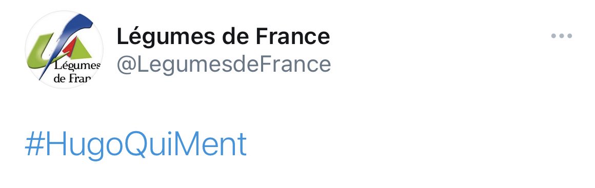 Ah, le compte Twitter de « Légumes de France » semble aussi démentir de manière floue et... à sa façon. Soyez concrets  @LegumesdeFrance : pouvez-vous affirmer que vous n’êtes pas à l’origine de cette vidéo ?