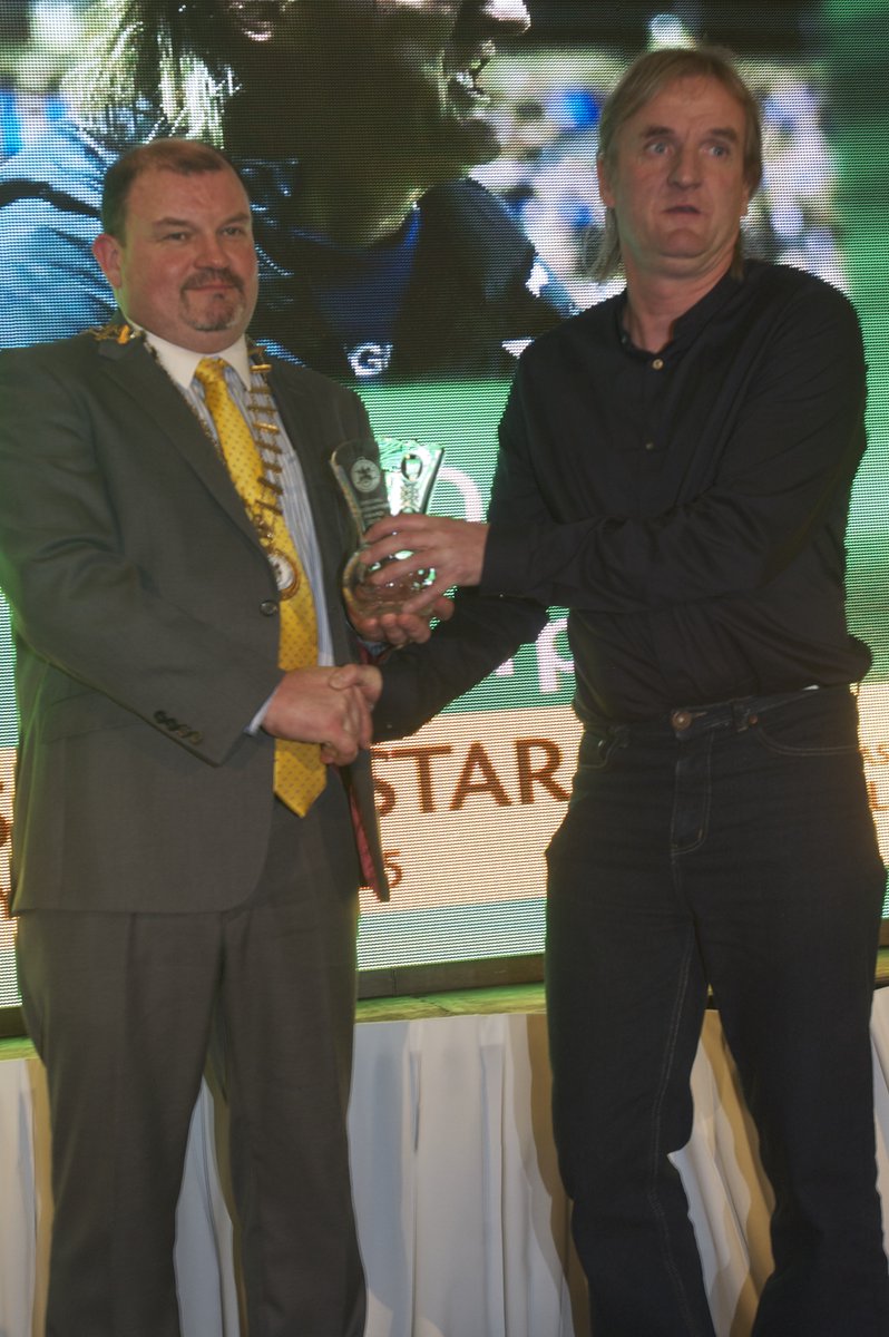 DeclanKerr9's tweet photo. Tirconaill Tribune Sport this week featuring former Finn Harps stars Jim Sheridan and Joe Logan current manager Ollie Horgan congratulating  legendary manager Patsy McGowan on his Donegal Sports Star Hall of Fame. Patsy will be inducted on Friday evening during a Virtual Show. https://t.co/xMK9pKn5Lq