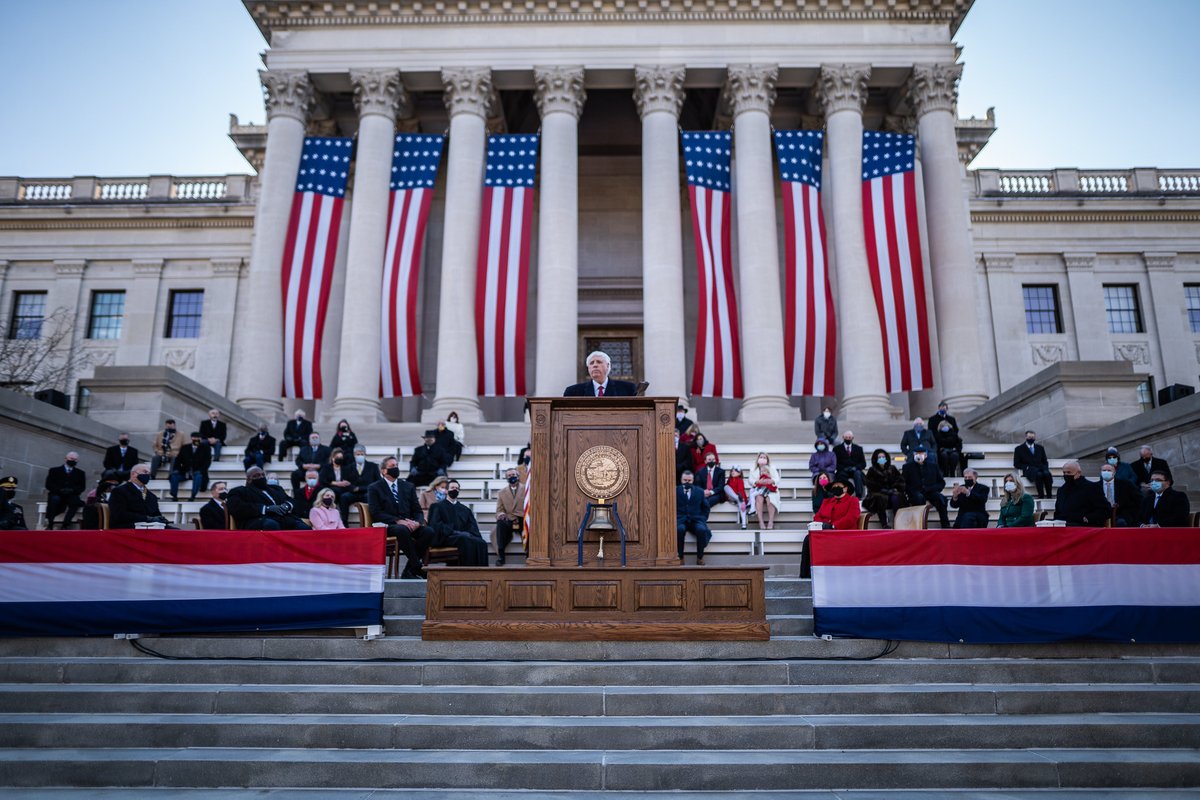 WVGOP's tweet photo. Congratulations to @WVGovernor @JimJusticeWV on his swearing in today on the North Side of the State Capitol Building in Charleston. After taking his Oath of Office and being sworn in, Gov. Justice delivered his Inaugural Address. #WVGOP #WVGov #WVPol https://t.co/IUOE8T2CNo