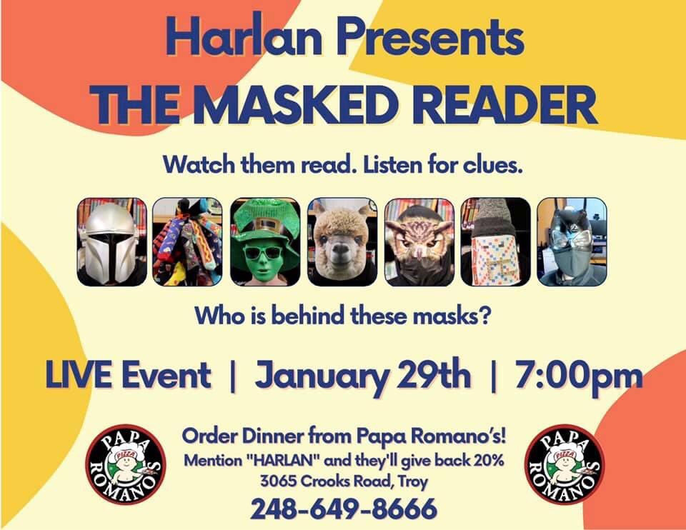The Masked Readers are here!

“Mrs. Mandalorian" watchkin.com/2dc818f383
“Socks"
watchkin.com/e32801c9b4
“Leprechaun"
watchkin.com/278ea78ee4
“Llama"
watchkin.com/8d85b8558b
“Owl"
watchkin.com/940b262a7d
“Game Board"
watchkin.com/650b3c5845
“Bat Girl":  
watchkin.com/f6d4effa50