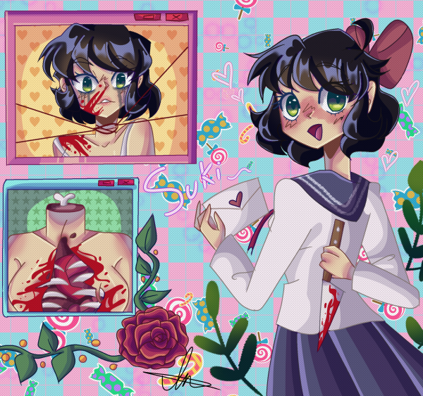 zirtaed2005's tweet photo. bueno hice este dibujo con """estética de anime delos 90"" , inspirada en la canción suki suki . Espero les guste .

#myart #anime90 #artstatic #gore #cuteart https://t.co/0HiDLz8gBK
