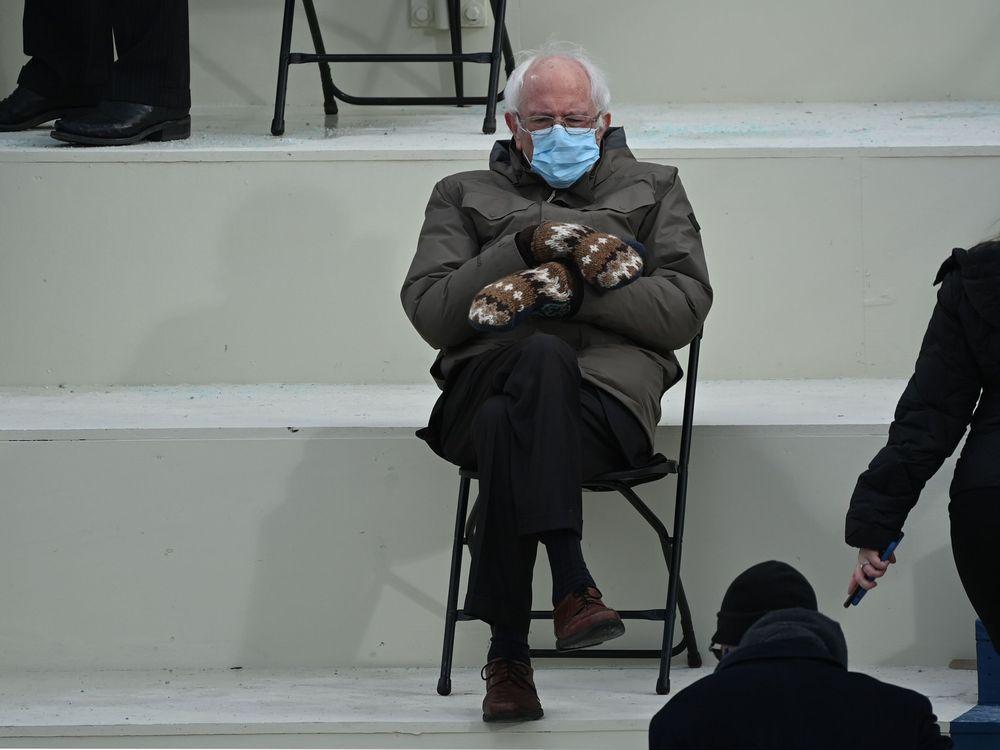 Bernie Sanders, bundled up at Biden inauguration, goes viral in a meme