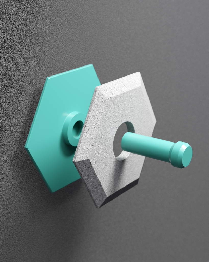 polyfaction's tweet image. Wall art made in three pieces, the center post replaceable for hanging multiple items.
.
#polyfaction #geometric #minimalism #coasters #drinks #hexagon #concrete #marble #3dprinting #handmade #maskholder #mask #covid19 #pandemic #wallart #concrete #hexagon #wearamask