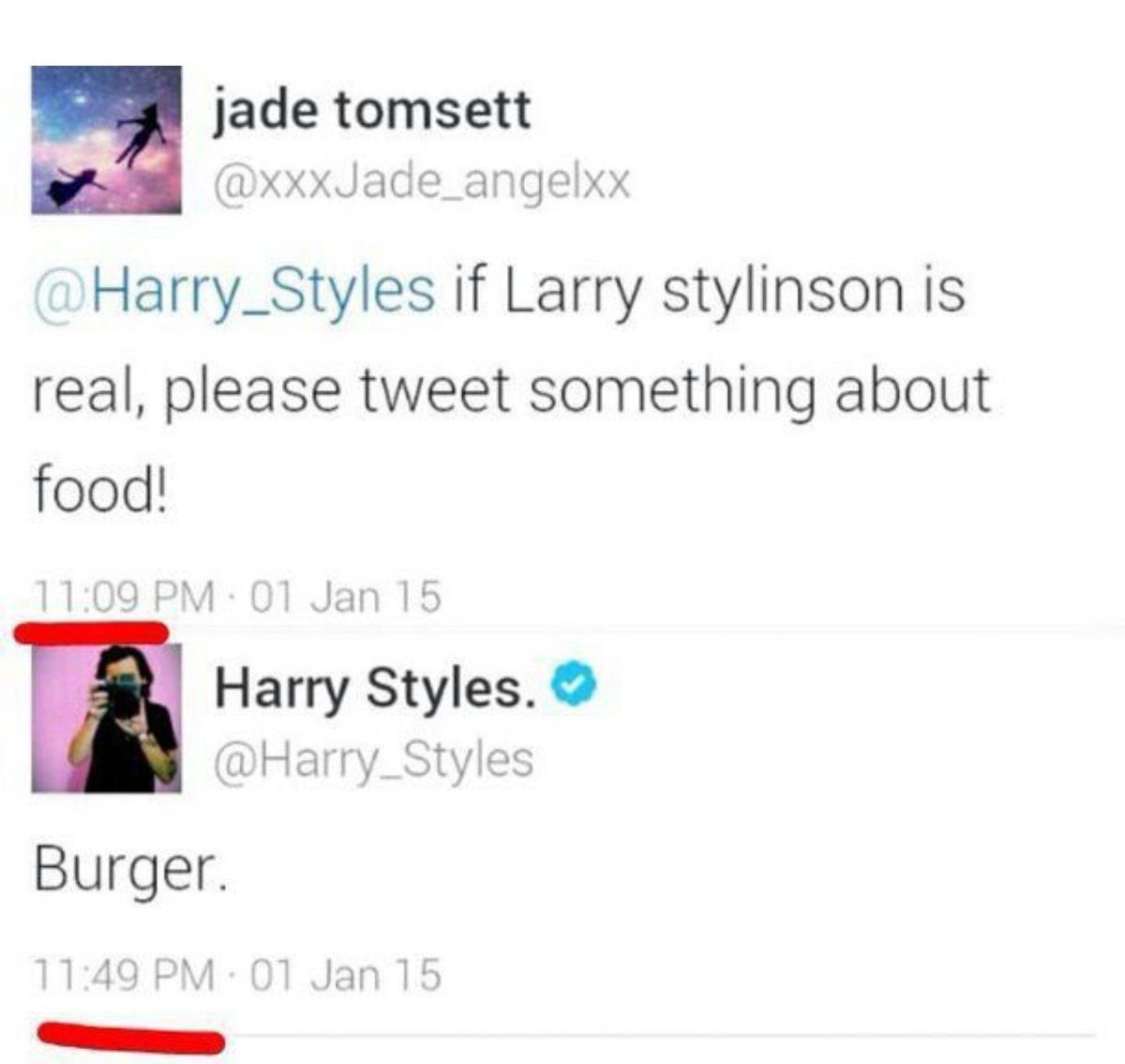 Harry was the original Larry confirmer....because he wanted everyone to know who was dating Louis!!!~ A "tweet about .... if Larry is real" thread ~