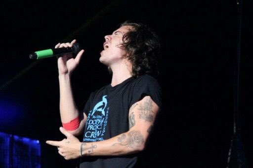 OK SO h seemingly donated blood on october 5, 2014. they had a concert that night in san diego where he still had the bandaging from donating blood on right? this picture is from that show