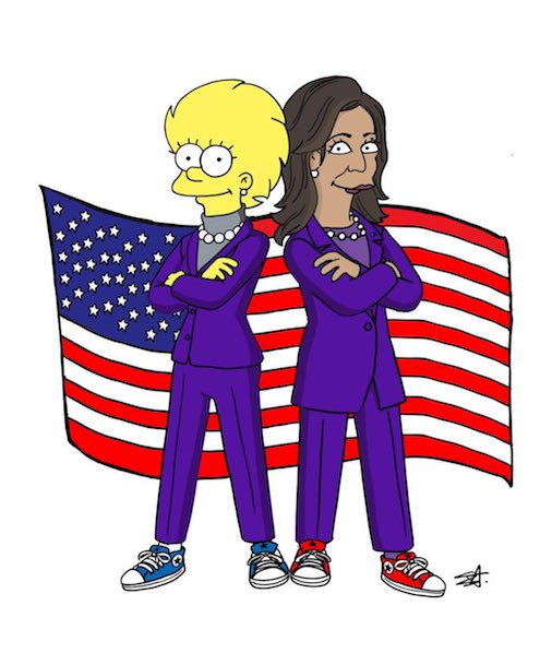 chicleswife's tweet image. My husband works on the Simpsons and made this just now. He actually worked on the Pres Lisa episode💜
