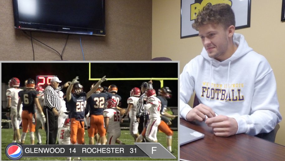 Channel1450com's tweet photo. Live Rewind: Cade Eddington Wraps Up Rochester vs Glenwood from 2018 And Talks Western Illinois football: https://t.co/0fVYawklUo https://t.co/UrJuHla7Mz