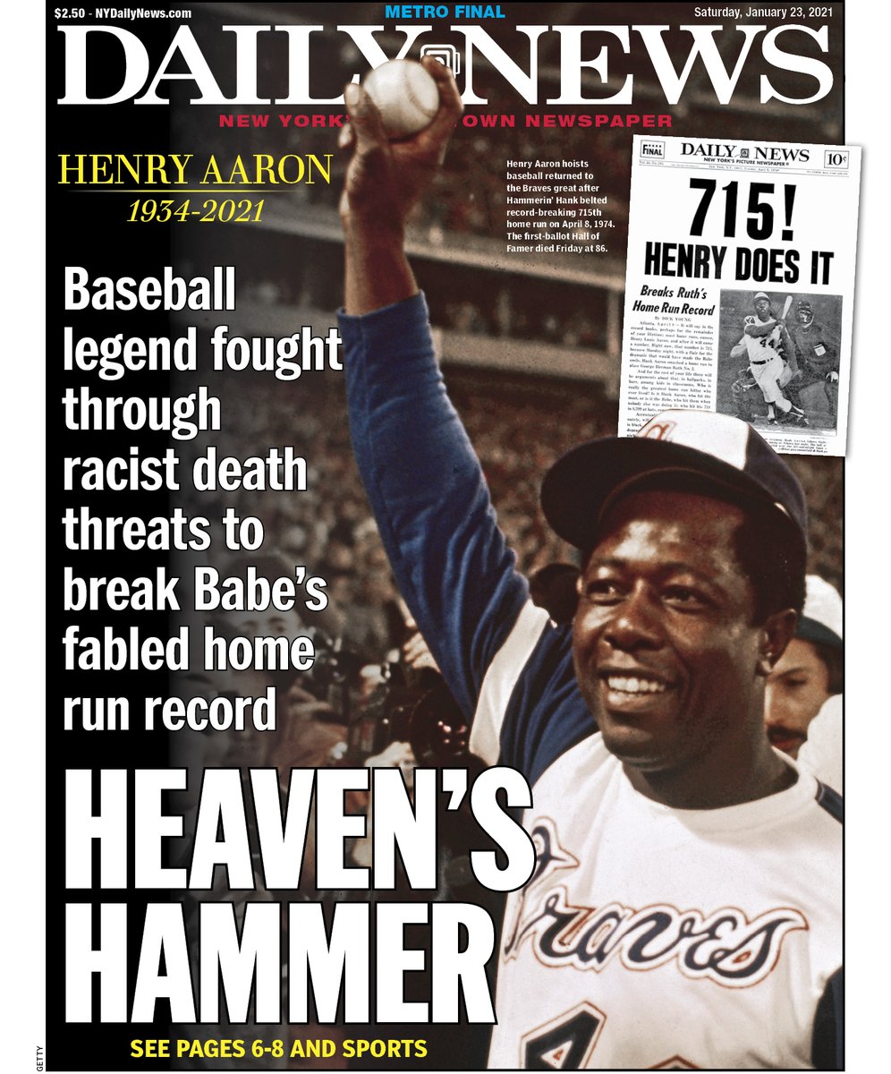 HEAVEN'S HAMMER — Hank Aaron, Hall of Fame slugger and MLB’s real home run king, dies at 86