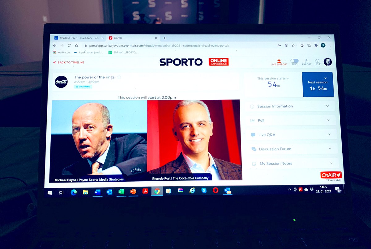 draganperendija's tweet photo. #ArseneWenger’s wise words, @MichaelRPayne1 & @SportByFort talking #Olympics. A privilege. Thank you @LewisWiltshire @sammathews @gemschmid @rogersreviews #BobMitchell for great insights. A tough decision in June to go online, but an experience to remember. #sporto2021 https://t.co/YRhWGC85dS