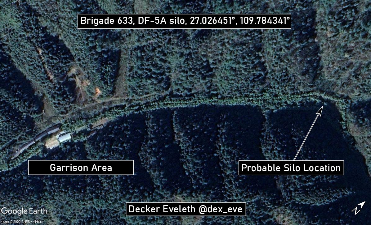 Silo battalion garrison area at 27.026509°, 109.784275° is the match. Took a bit of brute forcing the Huitong area but we got there.