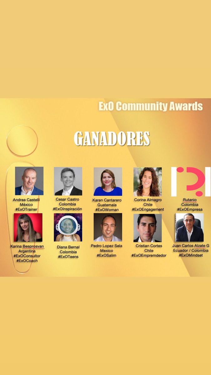 alzatejuanc1's tweet photo. Gracias a toda la comunidad exponencial Latam por este premio. #ExOMindset @OpenExO @ExOEconomy #transformacionexponencial https://t.co/SStQmCxaXG