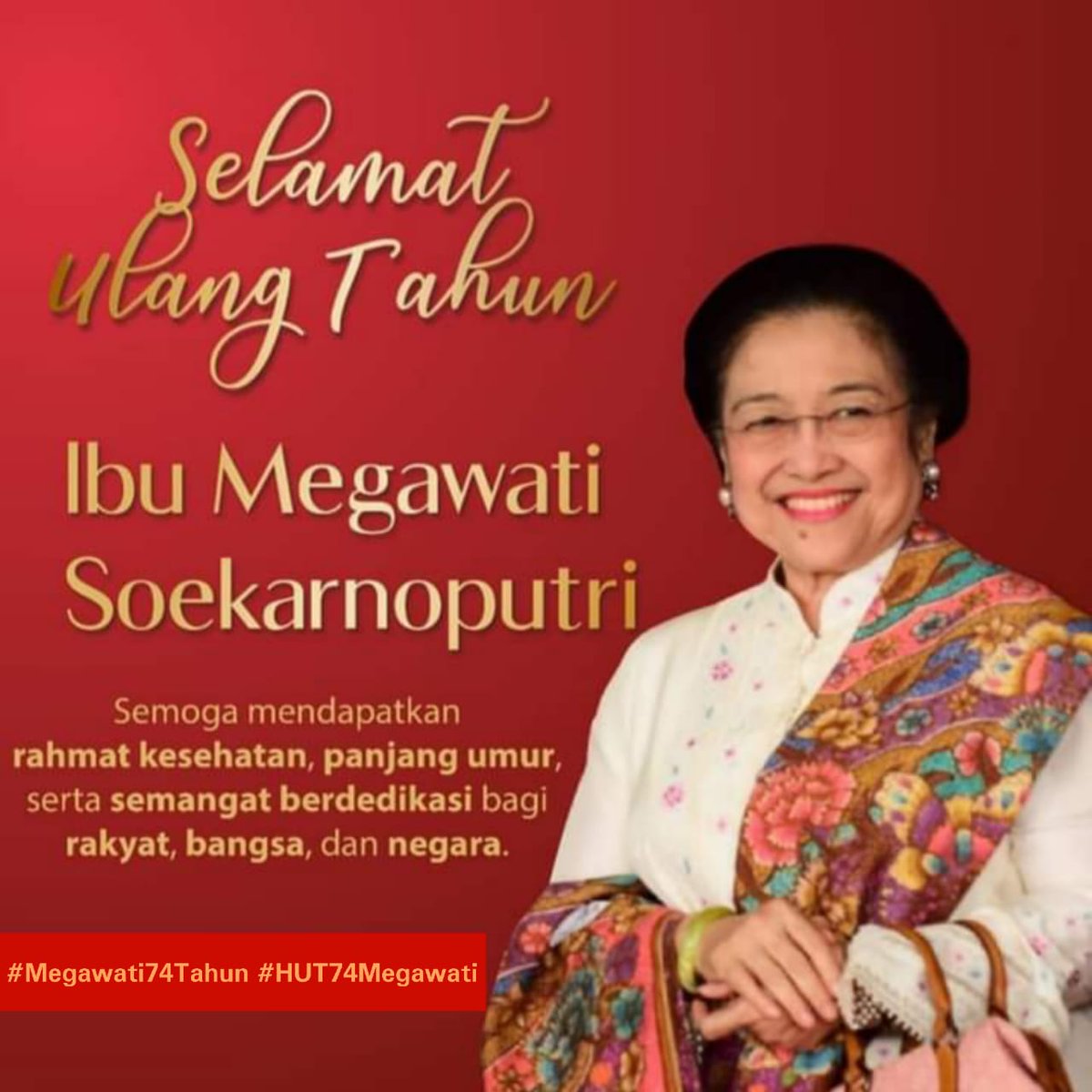 _Sadewa__'s tweet photo. Selamat ulang tahun ibu Megawati.🙏🌹

@PDI_Perjuangan
#DirgahayuBuMega https://t.co/AhVX0QLaCy