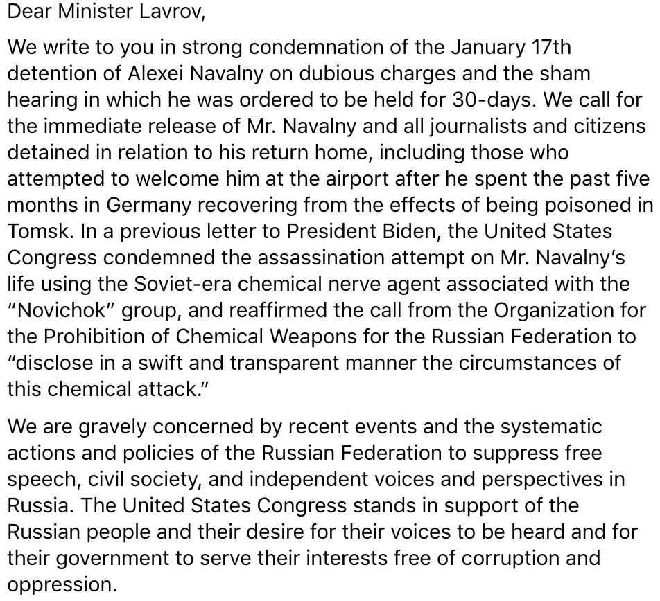 4freerussia_org's tweet photo. ⚡️⚡️📢⚡️⚡️
Congressman @USRepKeating and a bipartisan group of 23 US Representatives has issued a letter to the Russian Foreign Minister, demanding the immediate release of Alexei #Navalny.
The full text is attached. https://t.co/H9RGak3OD2