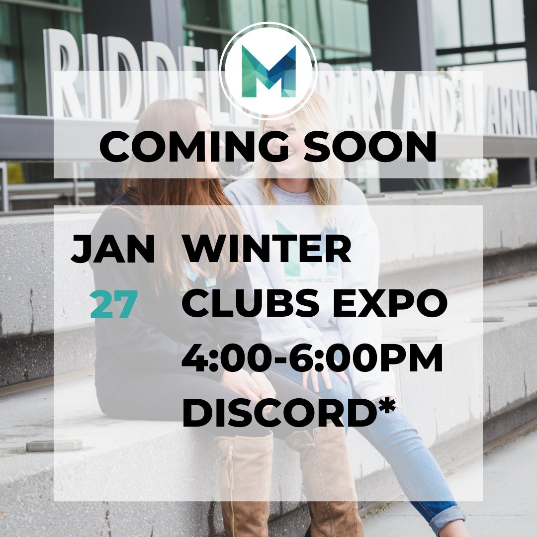 🚨WINTER CLUBS EXPO - THIS WEDNESDAY!
ALL THE DETAILS: samru.ca/upcoming-clubs…
MRU MARKETING SOCIETY LINKTREE: linktr.ee/mrumarketingso…