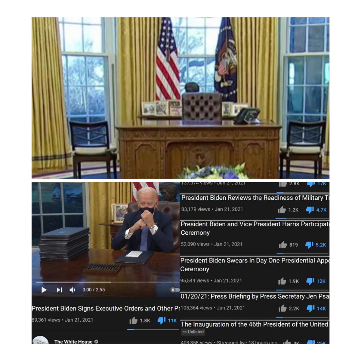 Oval Office. Same day pictures. Zoom in. We’re being played!