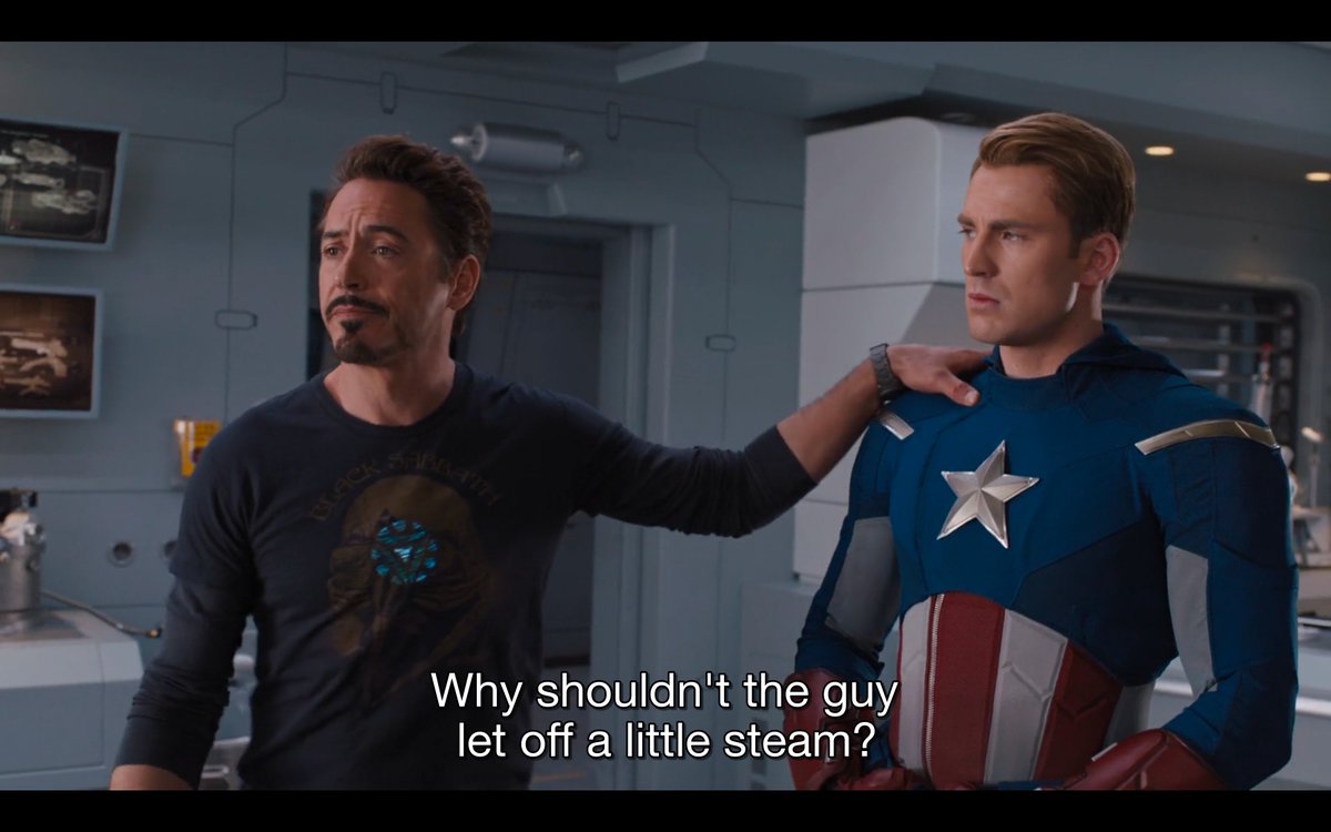 Speaking of Tony Stark, he acts like an arrogant asshole for practically the whole movie (again). He gets into a dick measuring contest with both Thor and Steve. He tries to goad Banner into hulking out for his own amusement, even though he knows it makes Banner feel suicidal.