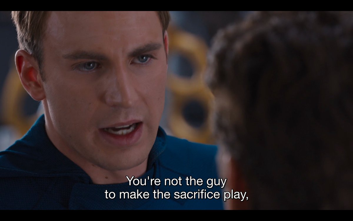 So how does Tony redeem himself for his awful behavior? The heroic sacrifice of course. Remember suicidal violence is the only way to prove you’re a true hero in the MCU (see above). Up until this point Tony was the only one of the four guys who hadn’t made “The sacrifice play.”