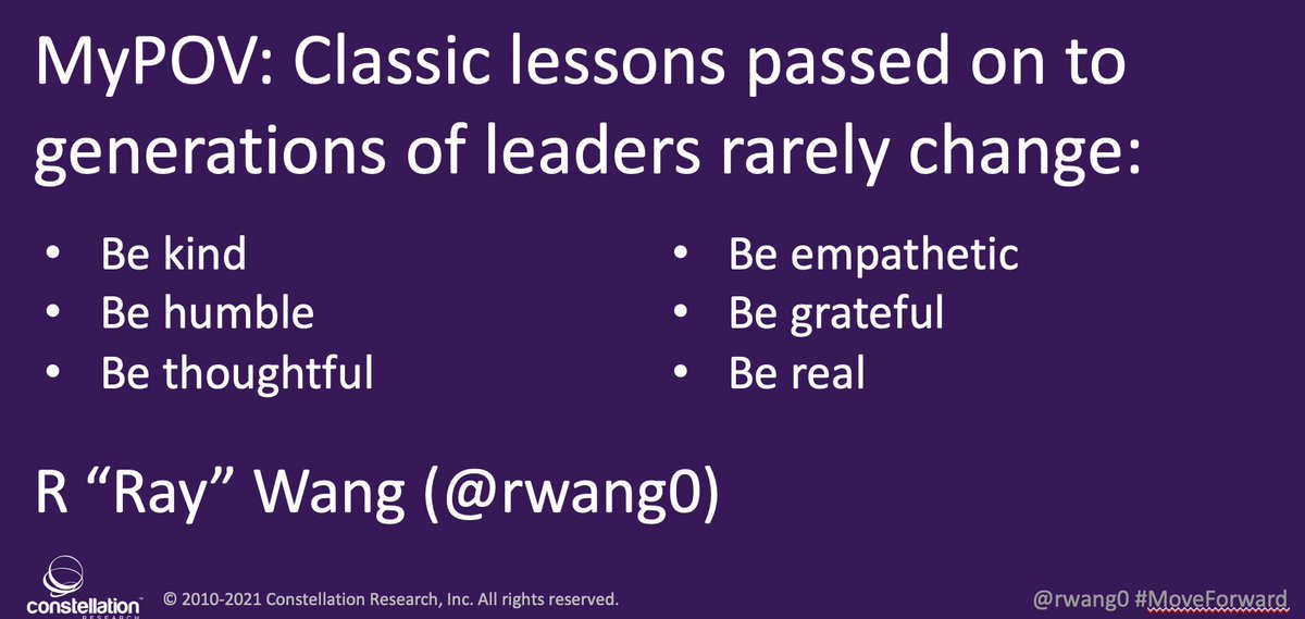 rwang0's tweet photo. MyPOV: 6 classic lessons passed on to generations of leaders rarely change:

Be kind
Be humble
Be thoughtful
Be empathetic
Be grateful
Be real

#leadership https://t.co/f0cOSZDWxv