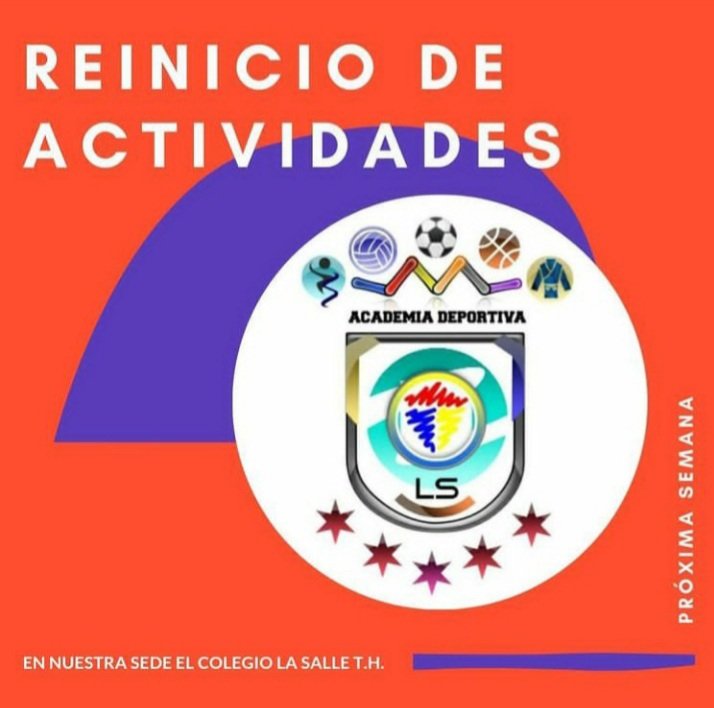 a_deportivals's tweet photo. La próxima semana estaremos retomando nuestros Entrenamientos Presenciales en la sede del Colegio La Salle Tienda Honda, en las siguientes disciplinas:

FUTSAL ⚽
VOLEIBOL 🏐
DANZA 🩰
KARATE 🥋 
BASQUET 🏀

🚨Cumpliendo las medidas de bioseguridad y distanciamiento social 😷 https://t.co/q4ZNSVeJSP