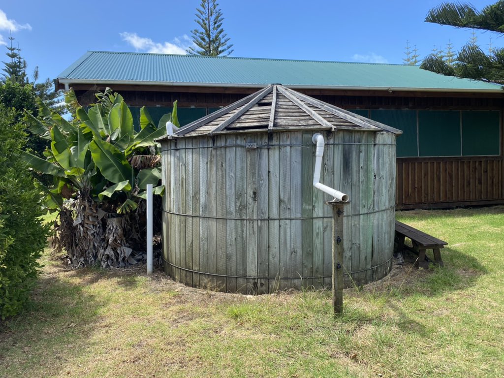 Almost all of the drinking water on Norfolk Island comes from rooftop rainwater collection.
