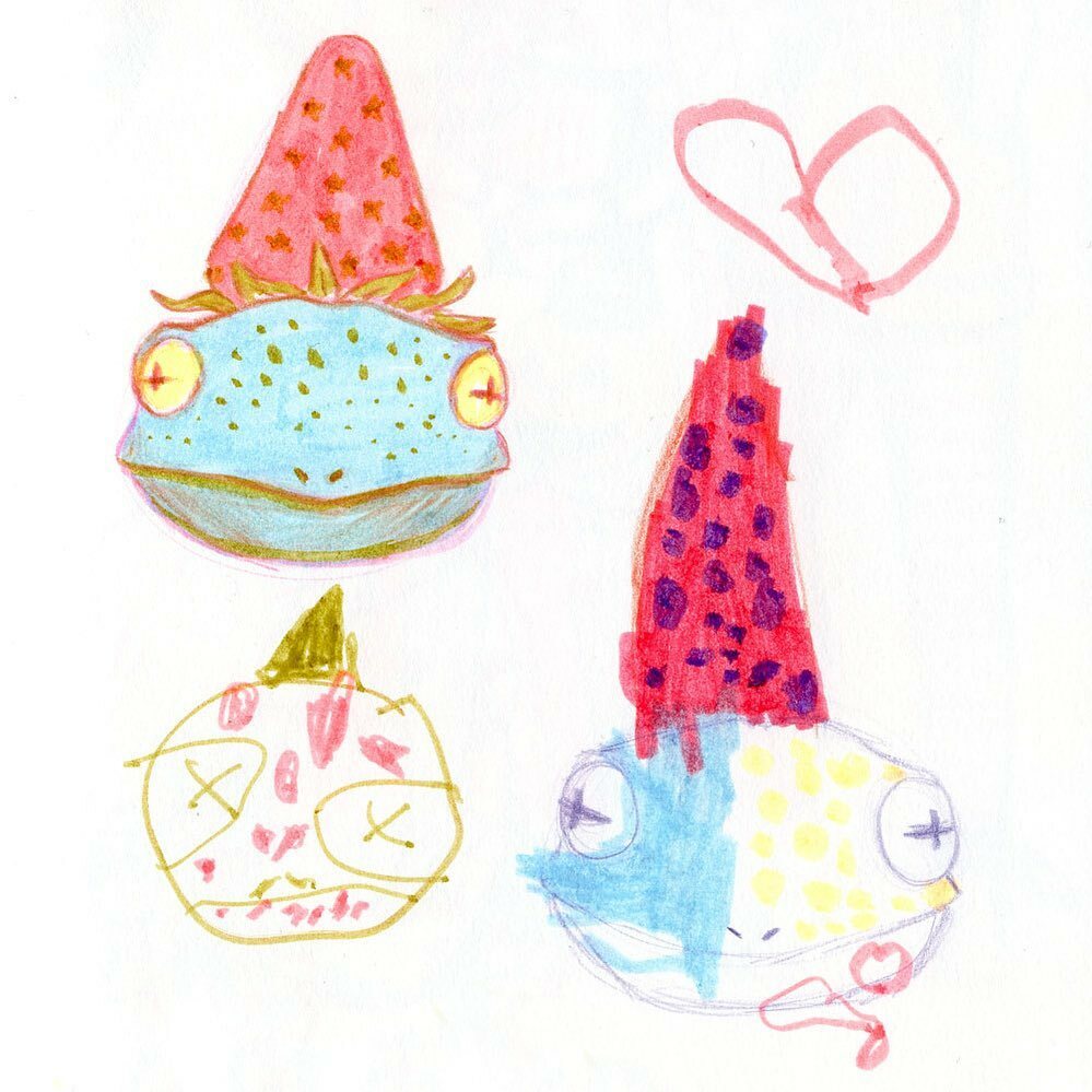 I introduced my four-year-old to the Strawberry Frog song, and now all she wants to do is scroll through strawberry frog videos on TikTok. (Although, if we’re being honest, same here.) So we decided to work on some strawberry frog sketches together.
.
An… instagr.am/p/CKXrh-uB_qW/