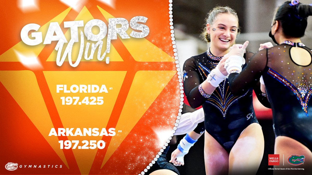 GatorsGym's tweet photo. Gators finish up with a 49.225 on beam to seal the win!
🐊 led on beam by @MeganSkaggs_ with a collegiate-best 9.95!
@Alyssa_Baumann_ ties for second with a beam mark of 9.925
#GoGators
#4Action https://t.co/JYIdAbUpGb