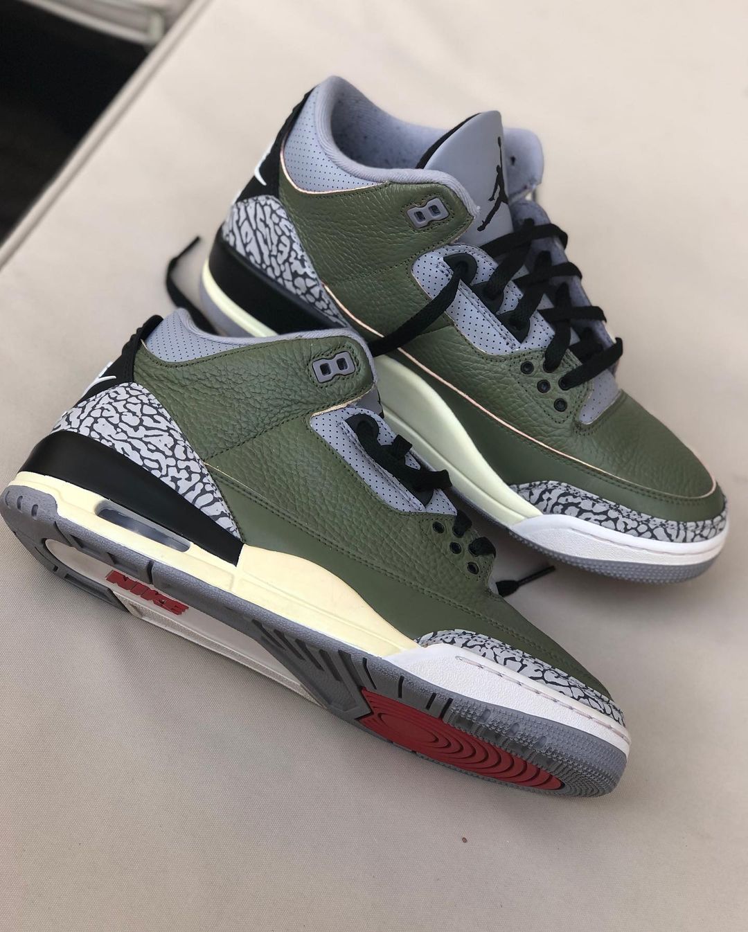JustFreshKicks on X Aged Olive Air Jordan 3 customs. Cop or Pass https t QMFuQ4rOh2 X