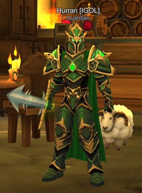 HurranAE's tweet photo. Just discovered this armour in AQ3D. Loving how it looks. Don't mind my sheep Barry in the background, he just likes to photobomb. https://t.co/CXzMaa00eH