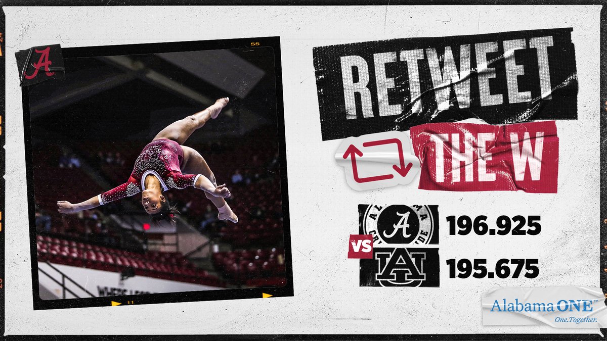 Roll Tide! With their highest beam score since 2019, <a href="/BamaGymnastics/">Alabama Gymnastics</a> defeats the Tigers!

#RollTide | <a href="/AlabamaOne_CU/">Alabama ONE Credit Union</a>
